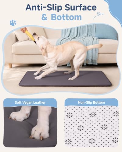 Waterproof Dog Crate Pad Bed, Wipeable Kennel Bed Mat, 35x22, Graphite Grey - Image 4