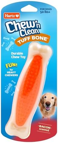Hartz Chew 'n Clean Tuff Bone Bacon Scented Dental Dog Chew Toy - Large by Hartz