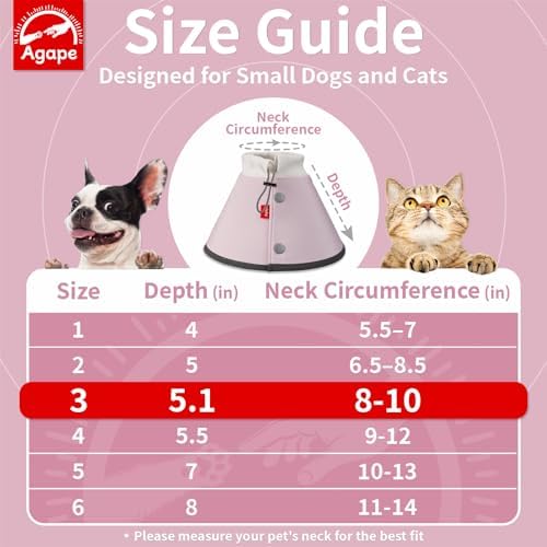 Agape Soft Dog Cone for Small Dogs & Cats, Recovery Collar to Stop Licking - Image 2