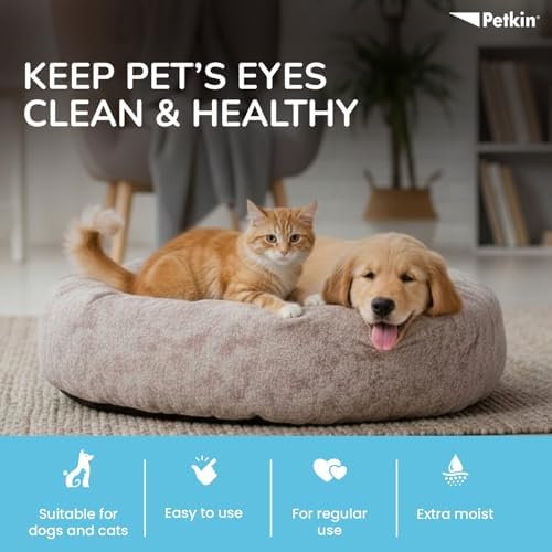 Petkin Jumbo Pet Eye Wipes, 80 Extra Moist Wipes - Gentle Eye Cleansing Wipes Remove Dirt, Discharge, & Tear Stains - Safe, Convenient, & Easy to Use Pet Wipes for Dogs, Cats, Puppies & Kittens - Image 5