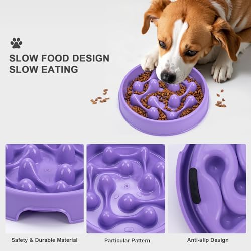 Slow Feeder Dog Bowls, Maze Dog Bowl Slow Feeder for Healthy Eating, Non-Slip Dog Food Bowl, Food-Grade Puppy Bowl, Slow Feeder Cat Bowl & Cat Food Bowl, Puzzle Dog Bowls for Small & Medium Pets - Image 3