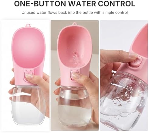 Portable Dog Water Bottle, Leak Proof Pet Water Dispenser with One-Button Water Release, O-Shaped Drinking Trough, 10 OZ Travel Water Bottle for Walking Hiking - Image 3