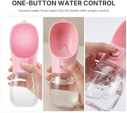 Portable Dog Water Bottle, Leak Proof Pet Water Dispenser with One-Button Water Release, O-Shaped Drinking Trough, 10 OZ Travel Water Bottle for Walking Hiking - Image 3