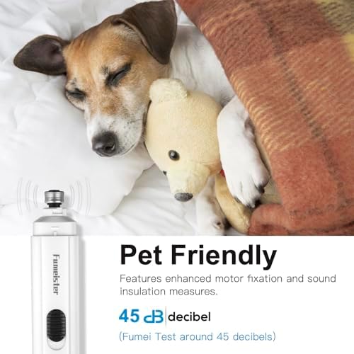 Pet Nail Grinder for Dogs - Quiet 2-Speed Type-C Rechargeable Dog Nail Trimmer, Low Noise Paw Grooming for Dogs & Cats (White) - Image 4
