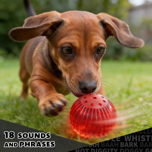 Pet Qwerks Blinky Babble Ball - Flashing Interactive Chew Dog Toy - Small - Image 3