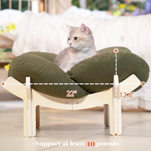 CHEERHOME PETS Elevated Cat Bed for Indoor Cats Couch Sofa Flower - Image 4