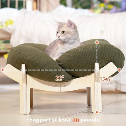 CHEERHOME PETS Elevated Cat Bed for Indoor Cats Couch Sofa Flower - Image 4