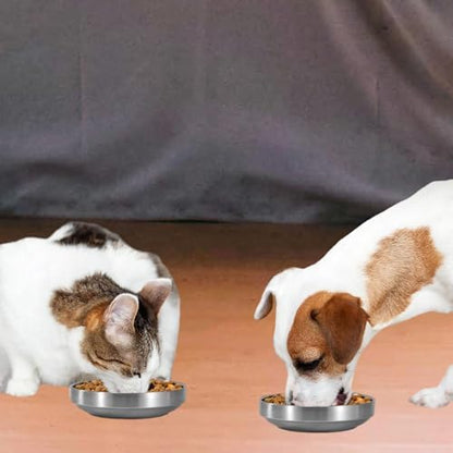Whisker Fatigue Cat Bowl, Shallow Food Dish Stainless Steel for Cats, 2 Pcs - Image 6