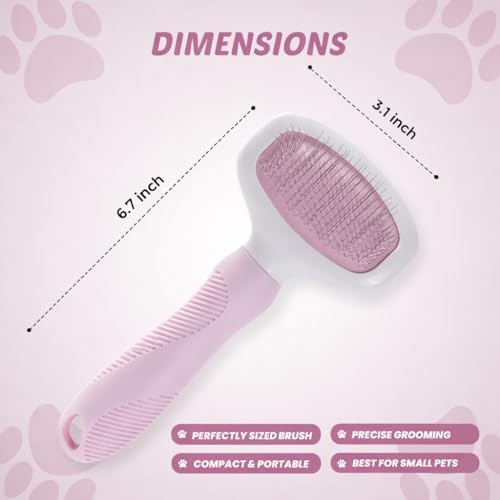 Pink Deshedding Slicker Brush for Long and Short Hair Dogs - Image 2