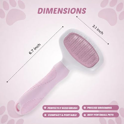 Pink Deshedding Slicker Brush for Long and Short Hair Dogs - Image 2