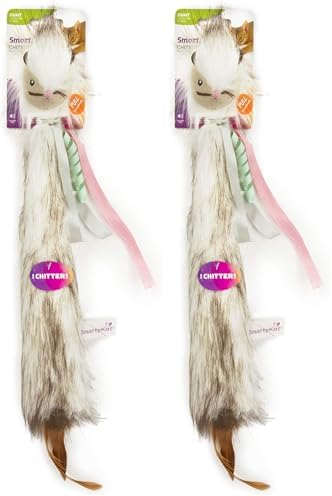SmartyKat Chitter Critter Squirrel Electronic Sound Plush Kicker Cat Toy, Battery Powered - Gray, One Size (Pack of 2) by SmartyKat