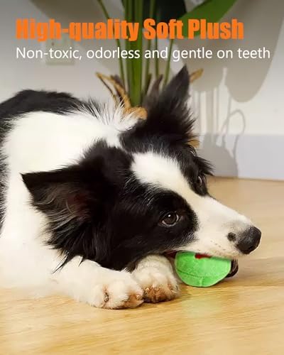 Squeaky Dog Toys, Stuffed Plush Puppy Toy Balls to Keep Them Busy, (4 Pack) Interactive Funny Pet Ball with Squeaker for Puppies Small Breed Medium Dogs - Image 3