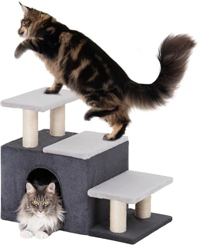 Aechonow 3-in-1 Pet Stairs for Cats, Dog Steps for Doggie Rabbits, Large by Aechonow