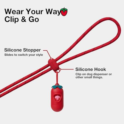 VETRESKA Crossbody Hands Free Dog Leash, 5FT Adjustable Leash (Strawberry) - Image 3