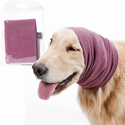 Dog Ear Cover for Anxiety Relief, Dog Calming Hood for Grooming and Bath Drying, Pet Cats and Dogs Ear Protector (Large) by FKYzixeh