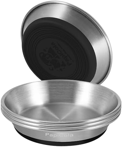 Stainless Steel Cat Bowl 4PC, Non-Slip cat Food Dishes, Metal Cat Bowl by PapiCola