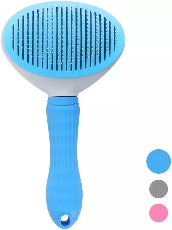 Self-Cleaning Pet Grooming Brush – Stainless Steel Slicker Brush for Dogs, Cats, Rabbits & Small Pets – Ideal for Shedding, Tangles, and Mats – Perfect for Short & Long Hair Breeds by (Blue) - Image 3
