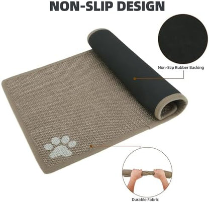PUPTECK Dog Food Mat, Absorbent Pet Cat Feeding Mat for Food and Water Bowls, Anti-Slip Dog Placemat for Floors Waterproof, Pet Supplies Accessories, Khaki L - Image 4