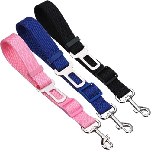Elisel 2 Packs Adjustable Length Pet Dog Cat car seat Belt Pet seat Belt Pet Accessories for Dogs Cats and Pets (Blue Black) - Image 5