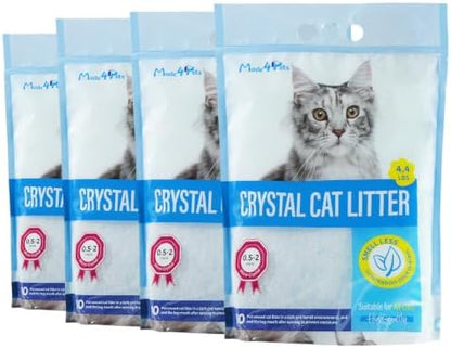 Made4Pets Cat Litter Crystals,Non Clumping Litter 17.2 lbs(4 x 4.3lb Packs) by Made4Pets