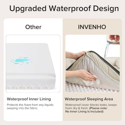 INVENHO Orthopedic Dog Beds Large Sized, XL Washable Dog Sofa with Egg-Crate Foam, Waterproof Lining and Non-Skid Bottom - Image 3