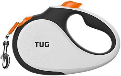 TUG Original Retractable Dog Leash, 16 ft (Large, White/Orange) by TUG