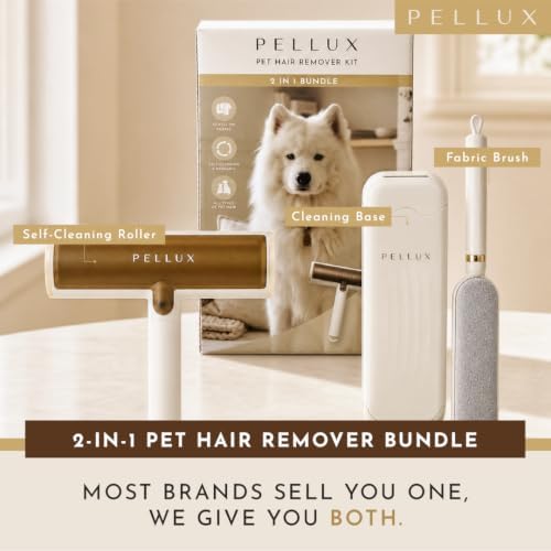 2-in-1 Pet Hair Remover Kit - Reusable Lint Roller & Fabric Brush for Dog and Cat Hair, Self-Cleaning Fur Removal Tool for Couch, Furniture, Clothes, Car, Carpet & Bedding - Image 2