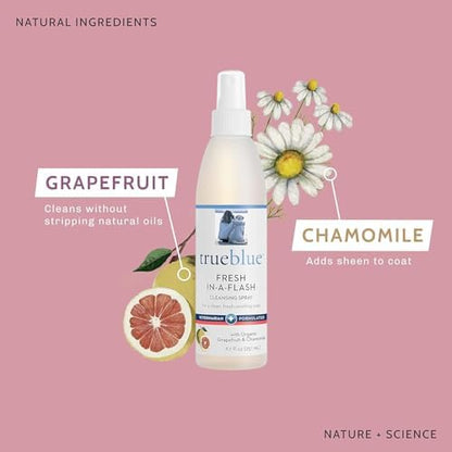 TrueBlue Grapefruit & Chamomile Fresh-in-a-Flash Cleansing Dog Spray – Refreshes, Conditions Coats for Dogs, Puppies, Cats – Moisturizing, Toxin Free, Natural Botanical Blend – 8.7 Fl. Oz. - Image 3
