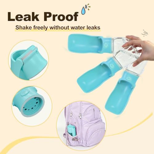 Foldable Dog Water Bottle, 12 oz Leak Proof Portable Dispenser (Green) - Image 4