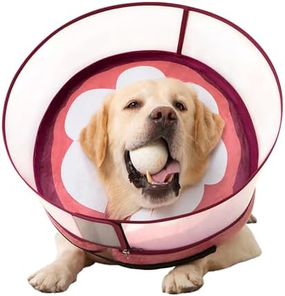 Inflatable Dog Cone Collar for Large Medium Small Dogs, Soft Dog Donut Collar Adjustable Recovery Cone for Pets After Surgery, Extra Enhanced Anti-Licking Guard Shield (Mangosteen, X-Large) by Mariyago