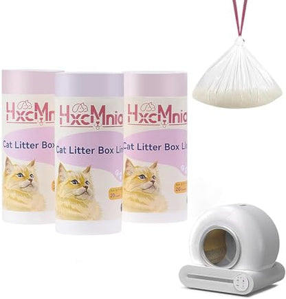 60 Count Self-Cleaning Litter Box Liners compatible with MW-SCO1/MW-SC02/MW-LR01 - Leakproof & Odor-Control Design, 2x Thicker Material Than Standard Liners, Automatic Cat Litter Box Accessories by Unknown