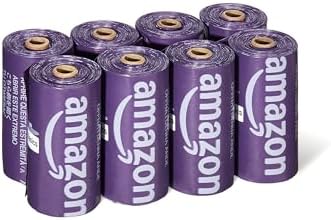 Amazon Basics Dog Waste Bags, Leakproof, Lavender Scented, 13 x 9 Inch, 120 Count (8 Rolls of 15) by AmazonBasics