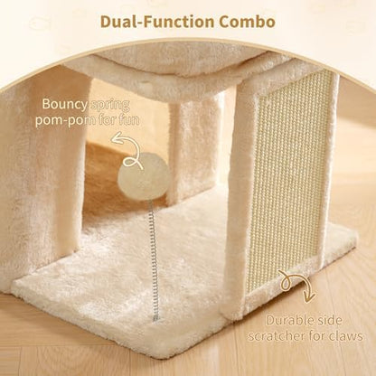 Heybly Cat Tree, 14" Cat Tower with Large Cat Bed & Condo HCT203SM - Image 5