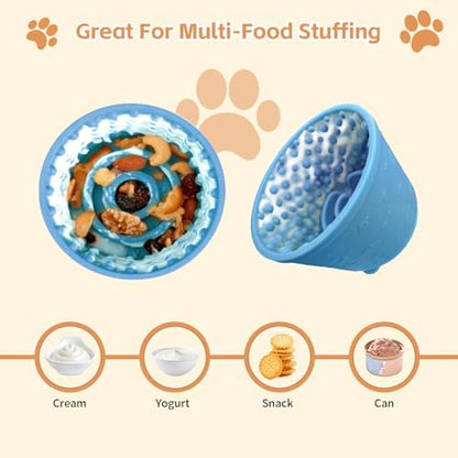Dog Lick Bowl,Anxiety Relief Non-Slip Silicone Treat Bowl,Durable Anti-Choking Long-Lasting Enrichment Slow Feeder Licking Mat for Small Medium Large Breed,Freezable BPA Free Silicone Dishwasher Safe - Image 5