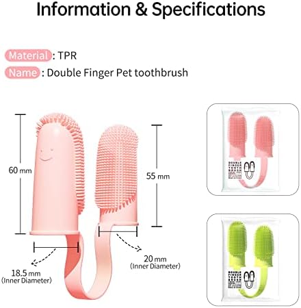 3 Pack Finger Toothbrush Kit for Easy Teeth Cleaning, Double-Finger Toothbrush Dental Care for Puppies, Cats and Small Pets - Image 6