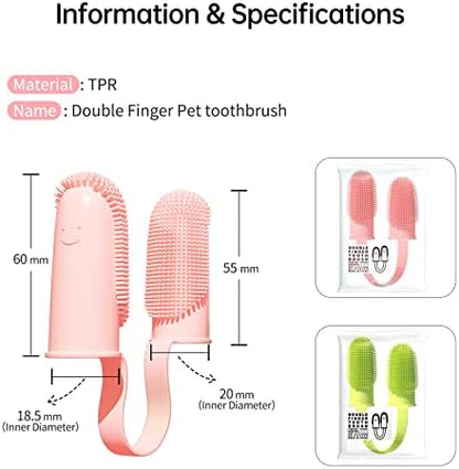 3 Pack Finger Toothbrush Kit for Easy Teeth Cleaning, Double-Finger Toothbrush Dental Care for Puppies, Cats and Small Pets - Image 6