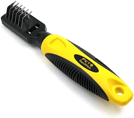 Pet Republique Dematting Tool for Dogs – Matt Splitters for Dogs, Cats, Rabbits, Long Haired Breed Pets – Effective Mat Remover, De-Matting Comb, or Dematter - Rake Super-Sharp Teeth Design by Pet+Republique