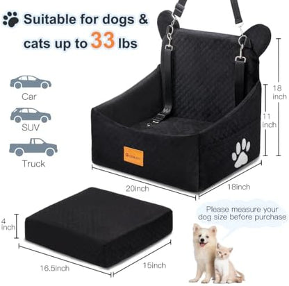 Dog Car Seat for Small/Medium Dogs up to 33lbs（Black） - Image 4