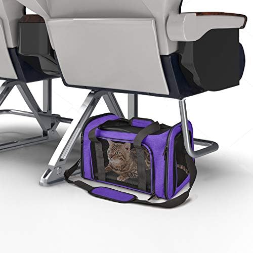 Henkelion Pet Carrier for Small Medium Cats Dogs Puppies up to 15 Lbs, Airline Approved Small Dog Carrier Soft Sided, Collapsible Travel Puppy Carrier - Purple - Image 4
