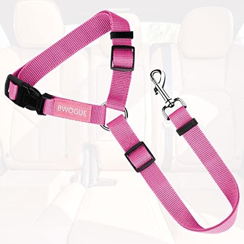 BWOGUE Dog Seat Belt for Car, Headrest Restraint Lead, Non-Elastic, Pink - Image 2
