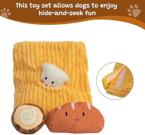 Hollypet Squeaky Hide and Seek Dog Toys for Small and Medium Dogs, Bread - Image 6
