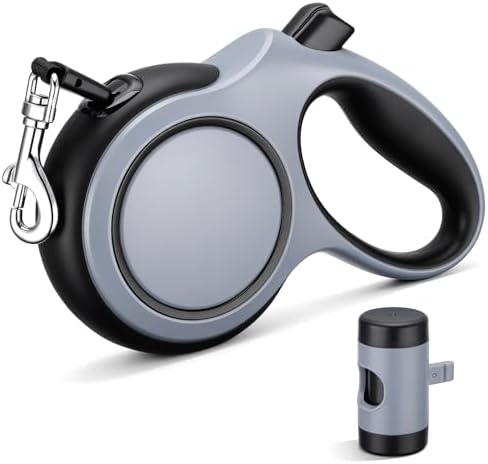 Segarty 16 Ft Retractable Leash with Waste Bag Dispenser, 5m Dog Leash with Anti-Slip Handle 360°Tangle-Free Retraction for Pet up to 66 Lbs, Durable Walking Accessory with One-Handed Brake Pause Lock by Segarty