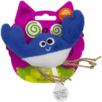 Mad Cat Be Bright Light Up Crab Cat Toy, Touch Activated LED Plush, Catnip by Unknown