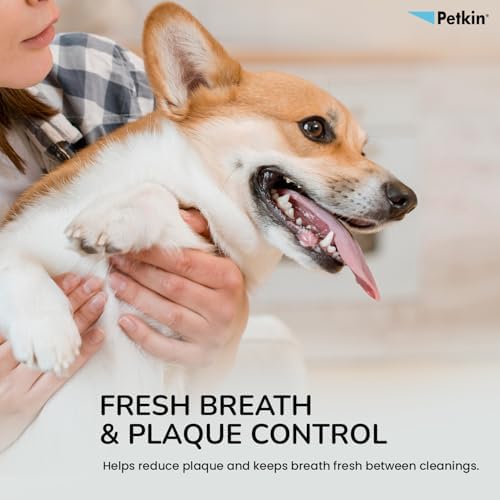 Petkin Cat and Dog Dental Wipes, 80 Wipes (Fresh Mint) - Natural Formula Cleans Teeth, Gums & Freshens Breath - for Daily Use - Convenient Dog Dental Care - 2 Packs of 40 Wipes (80 Wipes Total) - Image 6