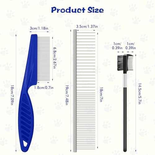 WRW Flea Combs for Dogs and Cats, Stainless Steel, 7 Pack - Image 2
