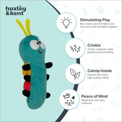 Huxley & Kent Plush Cat Toy - Interactive Catnip Toy for Cats & Kittens - Soft with Crinkle & Catnip - Fun Indoor Play - Caterpillar - Image 4