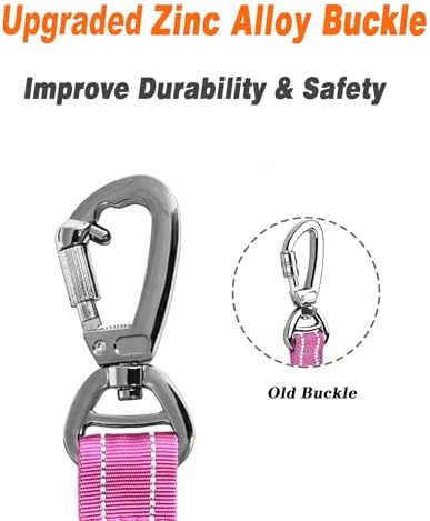 AUBELL Tactical Dog Leash Heavy Duty,4-6ft No Pull Bungee Leash,Pink - Image 2