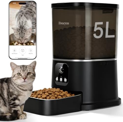 Automatic Cat Feeder with Camera, APP Controlled Cat Auto Feeder by HWAEYEM
