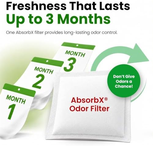 iTouchless AbsorbX 2-Pack Trash Can Odor Filter - Natural Activated Charcoal Deodorizer for Kitchen, Nursery & Office - Fits 8 Gallon & Larger iTouchless Cans - Image 6