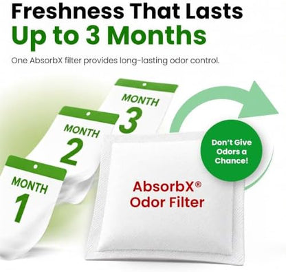iTouchless AbsorbX 2-Pack Trash Can Odor Filter - Natural Activated Charcoal Deodorizer for Kitchen, Nursery & Office - Fits 8 Gallon & Larger iTouchless Cans - Image 6